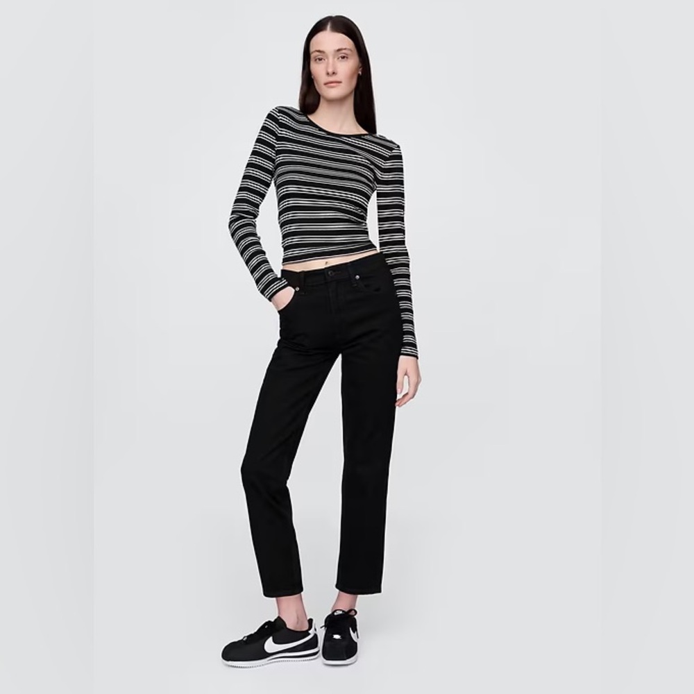 NWT Gap Women’s HR Cheeky Straight Jeans Black SZ‎ 4T